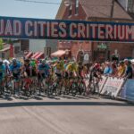 Racers crowd the starting line in this undated photo from a recent Kwik Star Criterium. This year is the 55th running of the Quad Cities race on Memorial Day, May 31. CREDIT VISIT QUAD CITIES