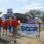 USW Local 105 union members hold a rally on Saturday as they get set to march to Arconic. The union and Arconic have reached a tentative contract deal.
