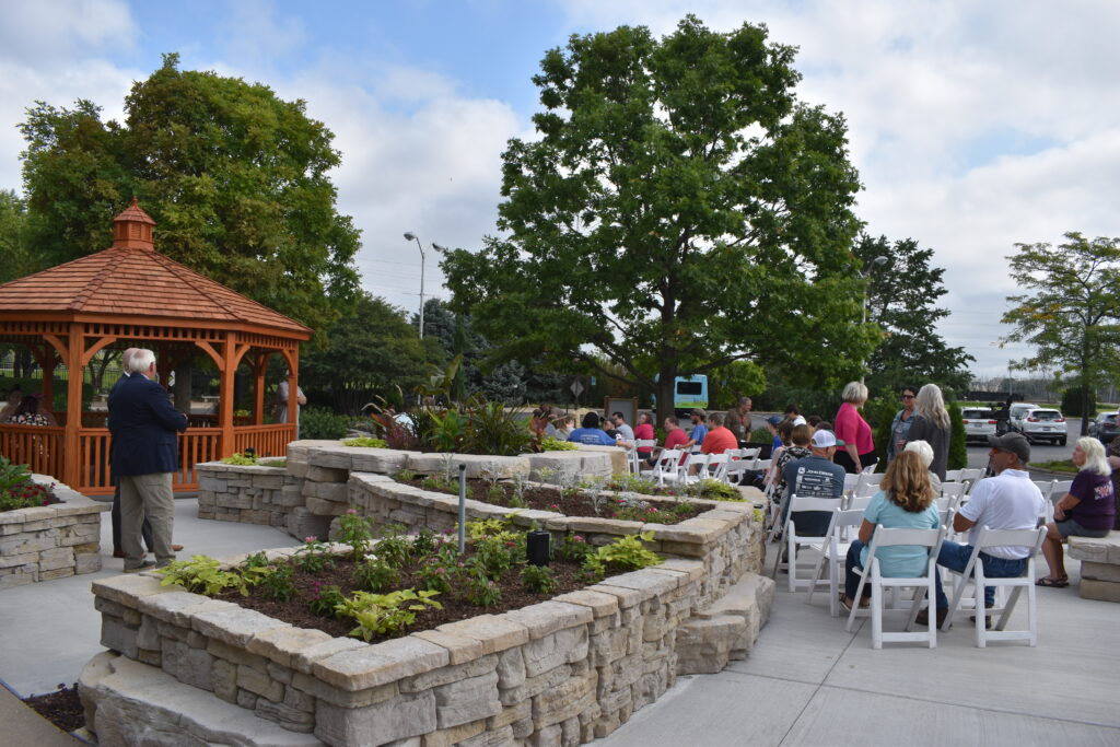 Guests gather at the new Ability Garden at the Quad City Botanical Center