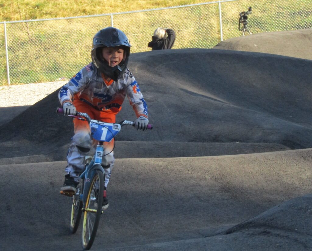 Rhett Pavelonis of Silvis rides on the new Silvis Pump Track during the park’s opening day on Saturday, Oct. 29.