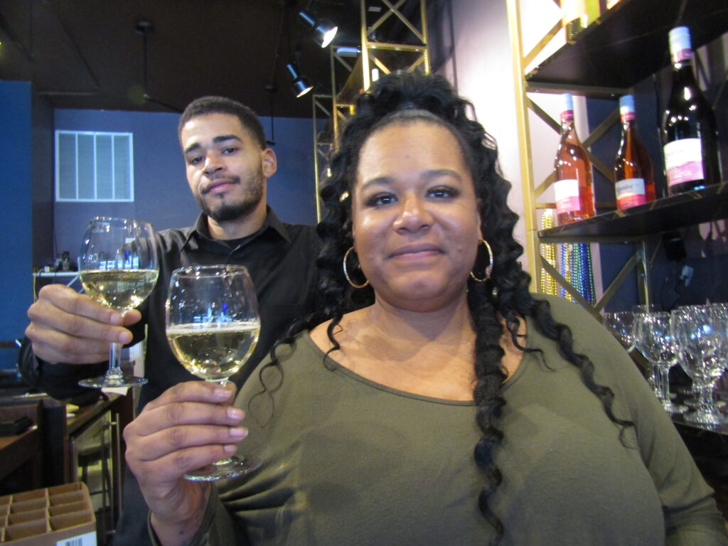 Skylar Willingham, owner of the new Skylight Luxury Lounge in Rock Island, is shown with her brother Curtis Bell inside the new business on Thursday, Jan. 5. CREDIT DAVE THOMPSON