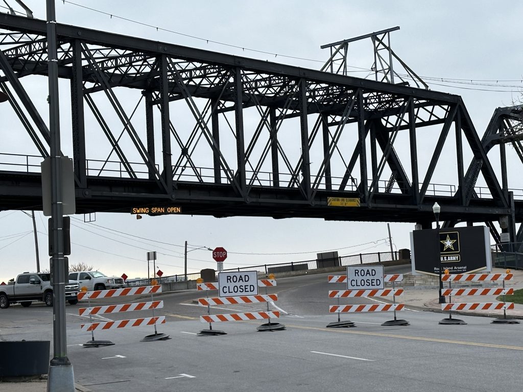The Rock Island Arsenal bridge closed