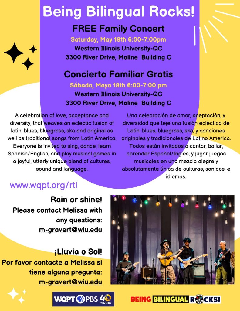 WIU Quad Cities Being Bilingual Rocks WQPT-PBS free concert