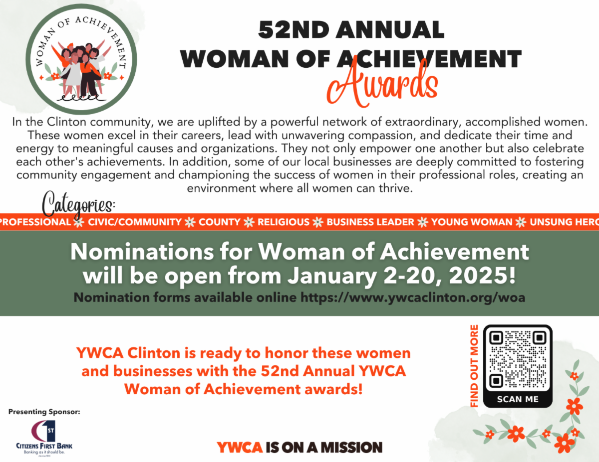 Clinton YWCA seeks Woman of Achievement Award nominees