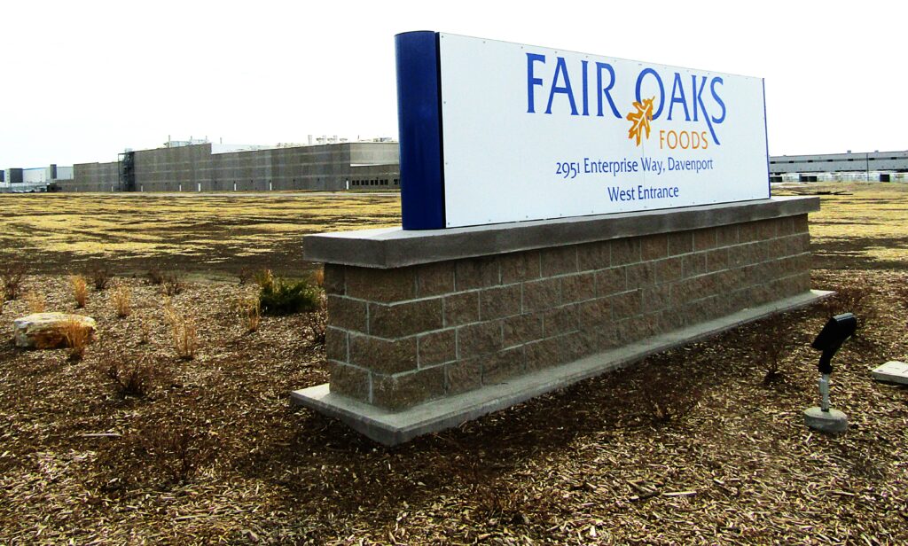 Some five years after beginning its search for an expansion site, Fair Oaks Foods, LLC, quietly began operations recently at its new Davenport plant in the Eastern Iowa Industrial Center.  CREDIT DAVE THOMPSON