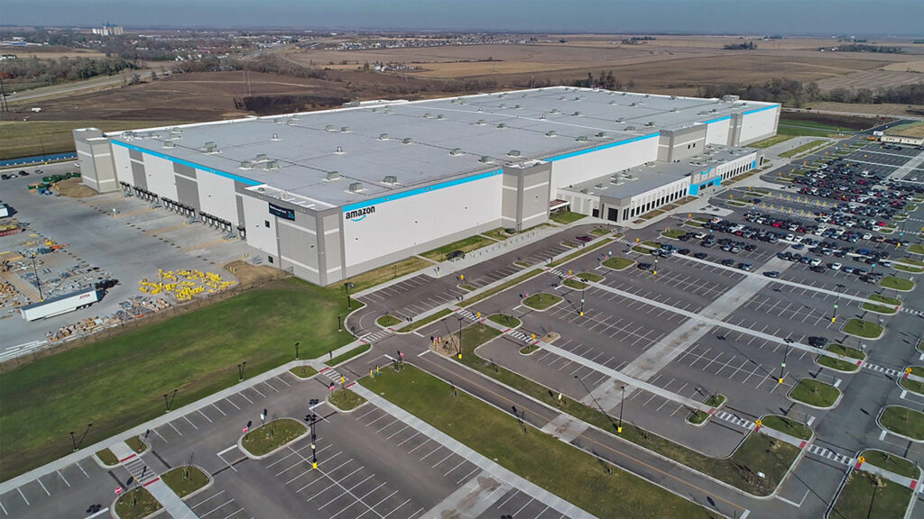 The Amazon Fulfillment Center project in Bondurant was completed in less than 12 months. The speedy development was due, in part, to it being an Iowa Certified Site. CREDIT SHIVE-HATTERY