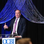 Michael Gapen, chief U.S. Economist for Morgan Stanley, gives his take on where the economy stands and what's ahead at the QCBJ's Economic Review Luncheon Wednesday, May 13, at the Rhythm City Casino Resort. (PHOTOS BY TODD WELVAERT)