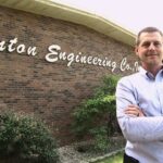 Ryan Birney stands in front of the Clinton Engineering Co. He took over leadership of the McCarthy-Bush Corporation subsidiary in 2022 after spending nearly 14 years at McCarthy Improvement as an industrial segment manager and project manager. CREDIT DAVE THOMPSON
