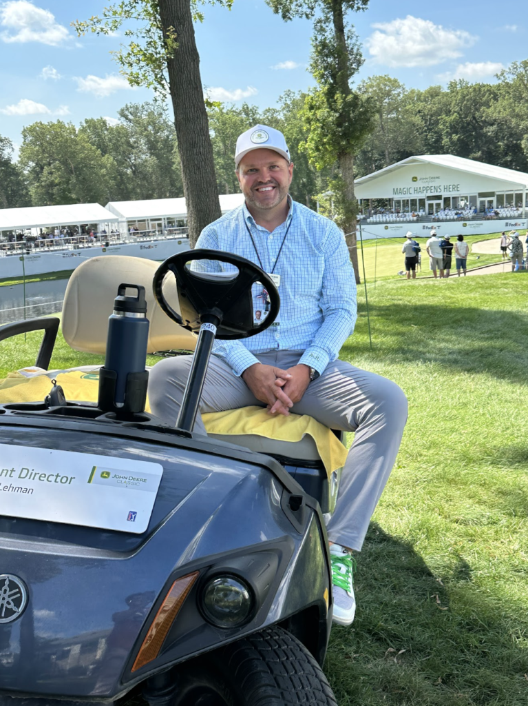 This year's John Deere Classic marks Andrew Lehman's fifth year as tournament director. With the America 250 celebration coinciding with the JDC, spectators can look forward to plenty of patriotic fun on Saturday, including the Carrie Underwood Concert on the Course. CREDIT JENNIFER DEWITT